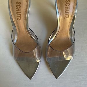 Schutz Silver Slip On Pumps